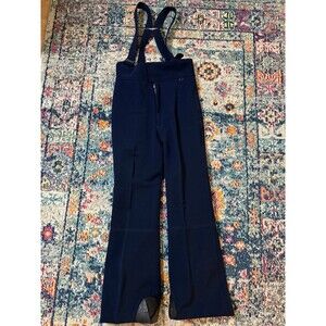 Vintage Robbe Bibs Skiwear Navy Blue Snowboard USA Made Straps‎ Snow Winter
